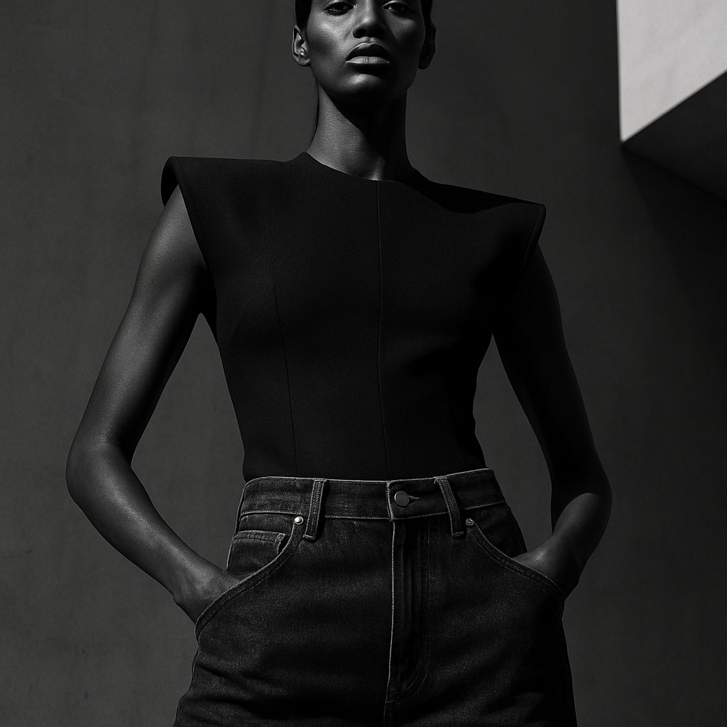 A tall woman standing with commanding presence
